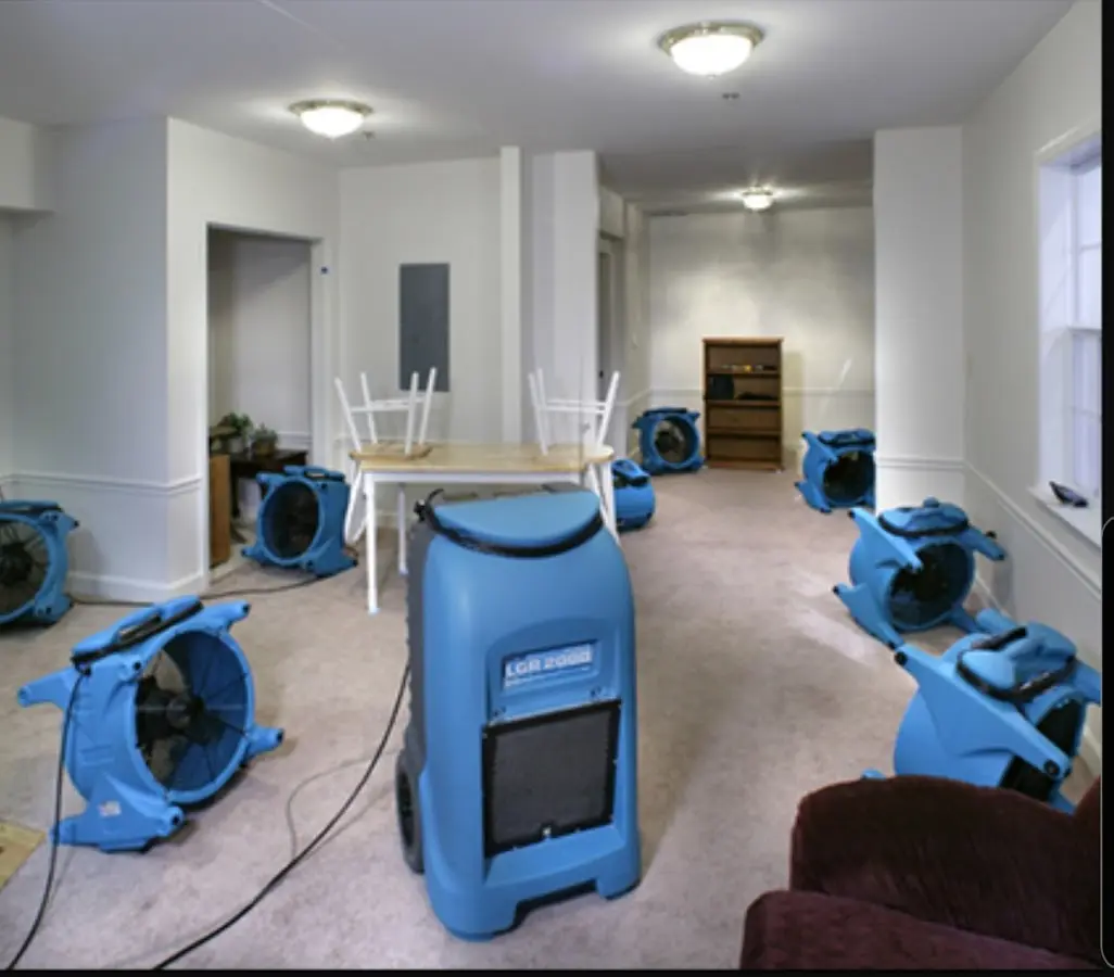 Air movers and dehumidifier setup for Water Extraction & Removal in Cherry Hills Village